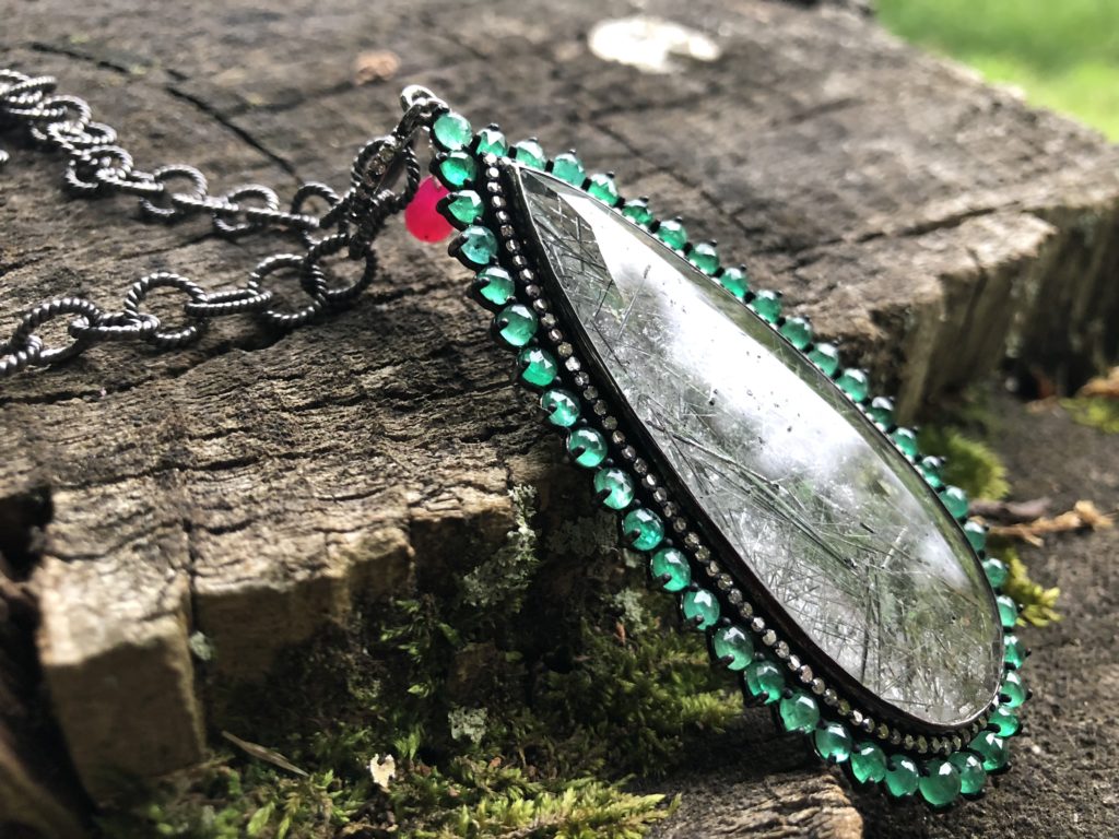 Nymph Jewels Emerald Teardrop Necklace